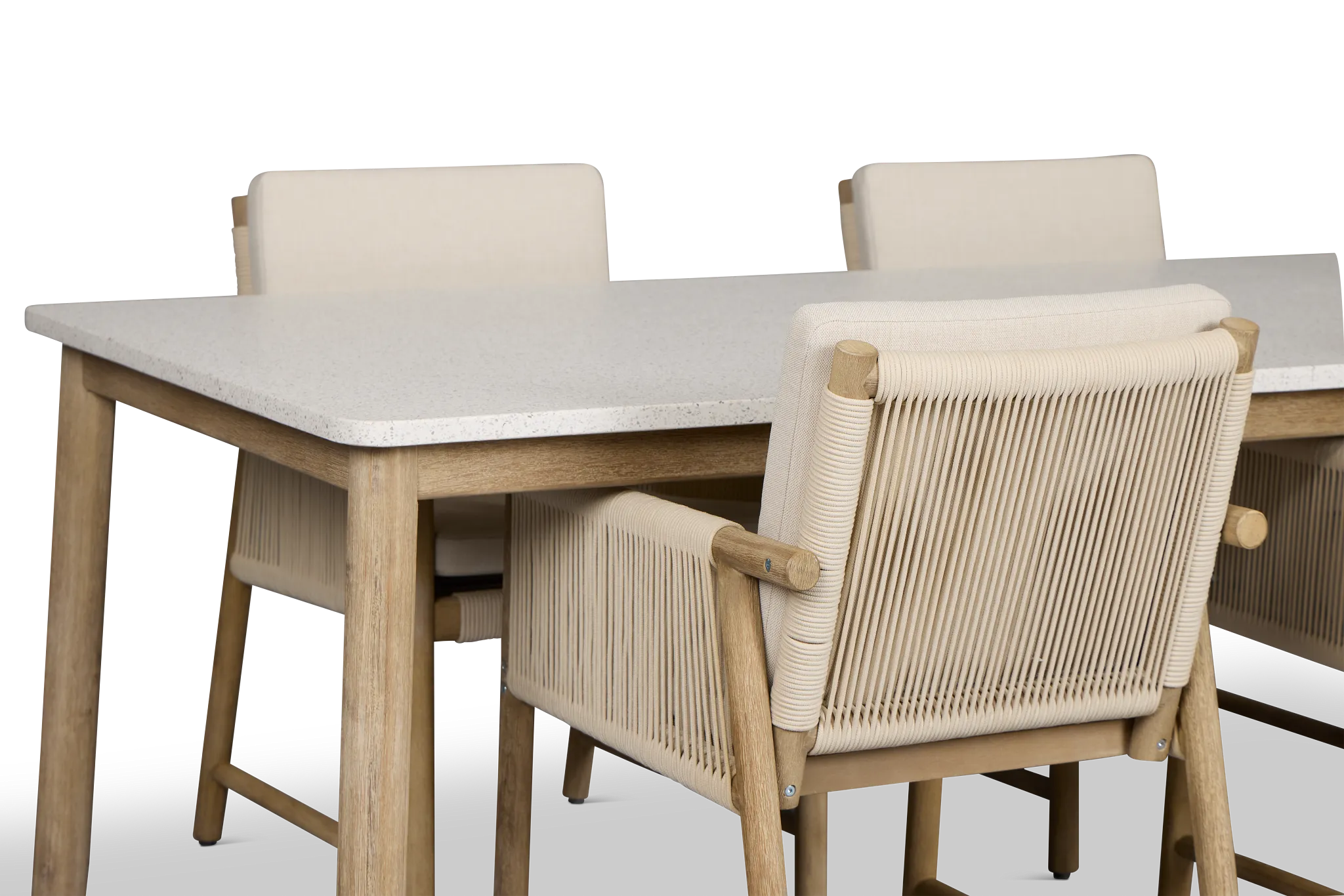 Azure Light Tone Rectangular Table & 4 Upholstered Chairs