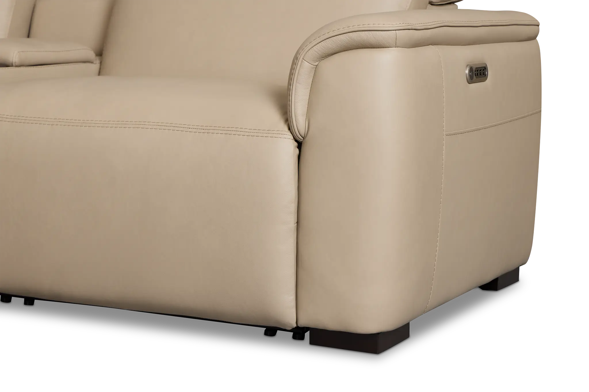 Brodie Taupe Lthr/vinyl Large Dual Power Reclining Two-arm Sectional Brodie Taupe Lthr/vinyl Large Dual Power Reclining Two-arm Sectional