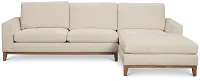 Maisie Light Beige Fabric Right Chaise Sectional