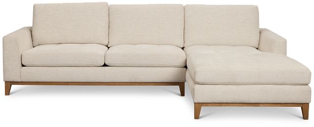Maisie Light Beige Fabric Right Chaise Sectional