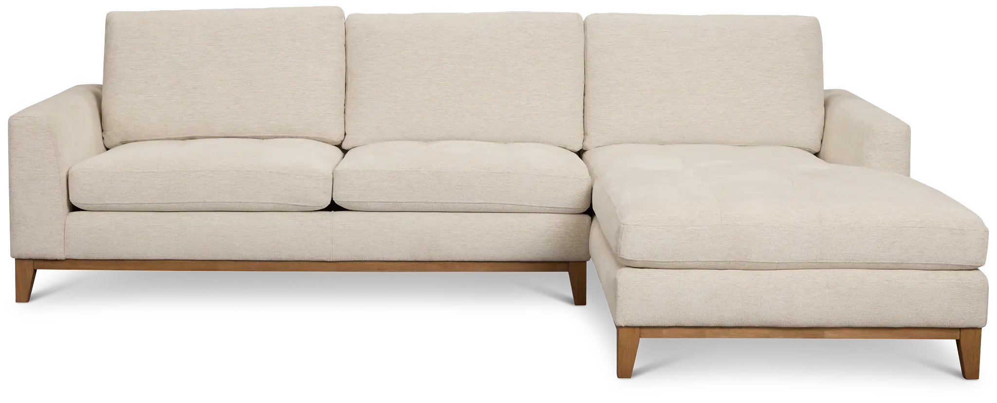 Maisie Light Beige Fabric Right Chaise Sectional Maisie Light Beige Fabric Right Chaise Sectional