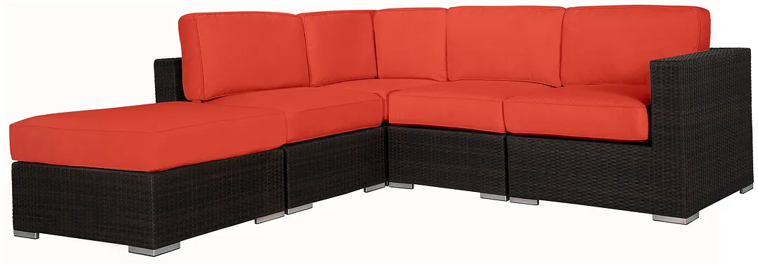 Fina Orange 5-piece Modular Sectional Fina Orange 5-piece Modular Sectional