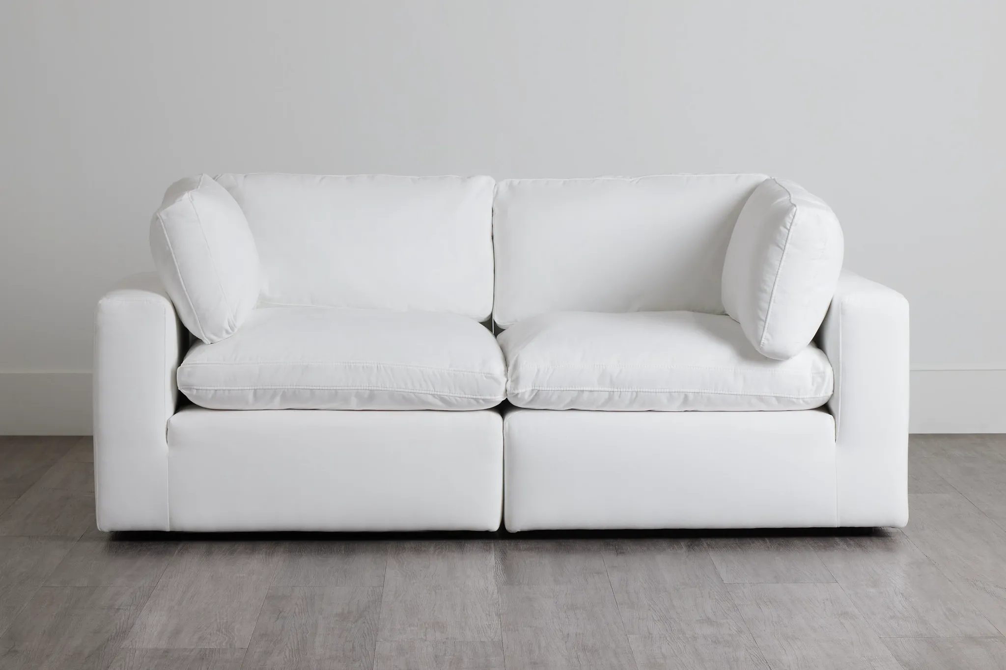 Grant White Fabric 2-piece Modular Sofa