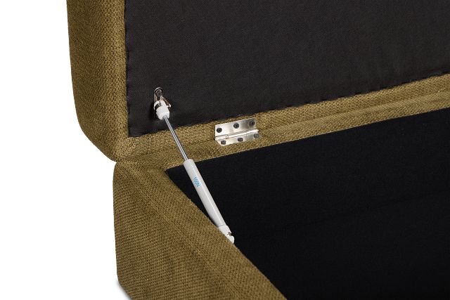 Carmen Green Fabric Storage Ottoman