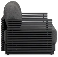 Monterey Black Aluminum Loveseat With Gray Cushions