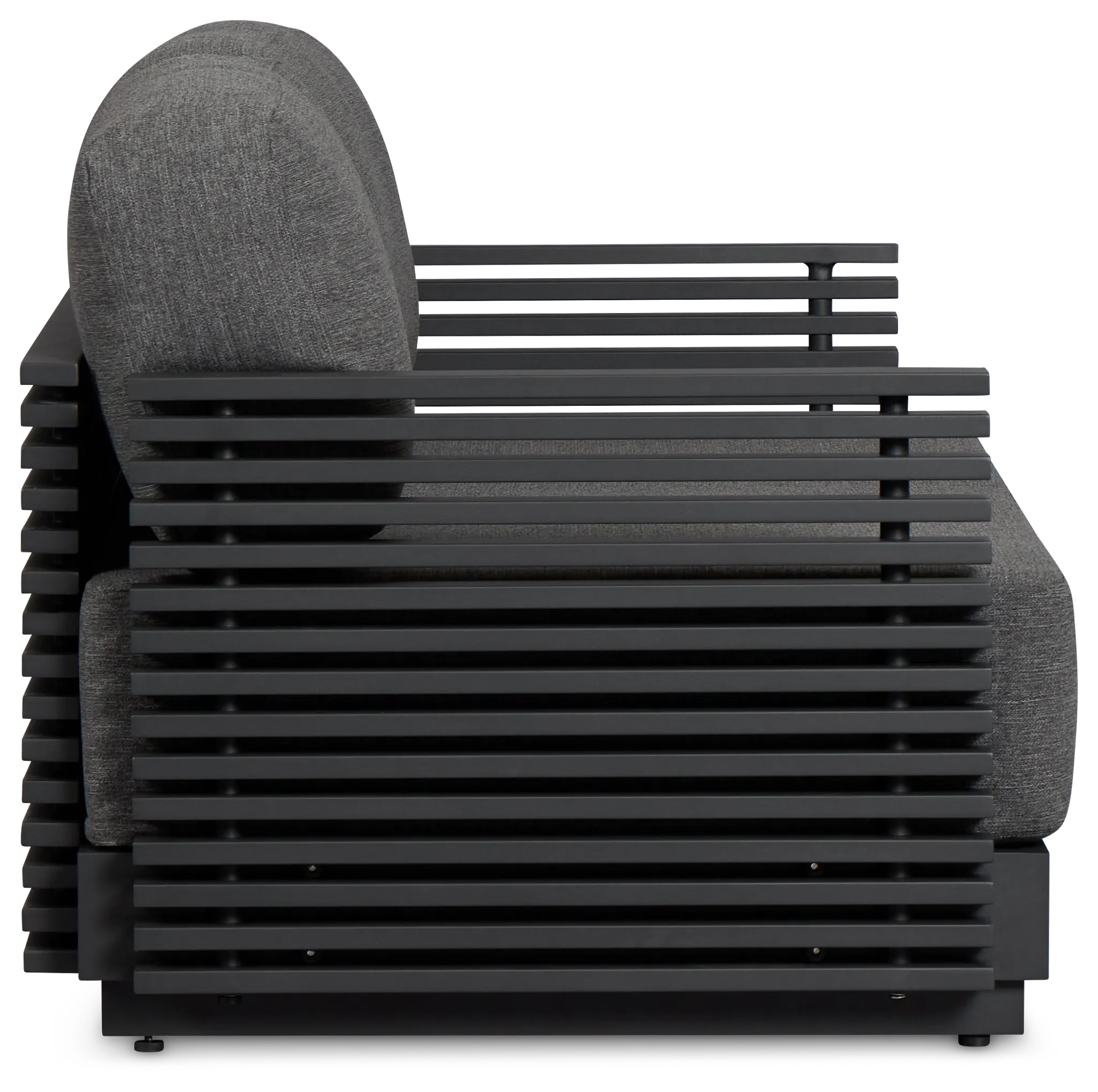 Monterey Black Aluminum Loveseat With Gray Cushions