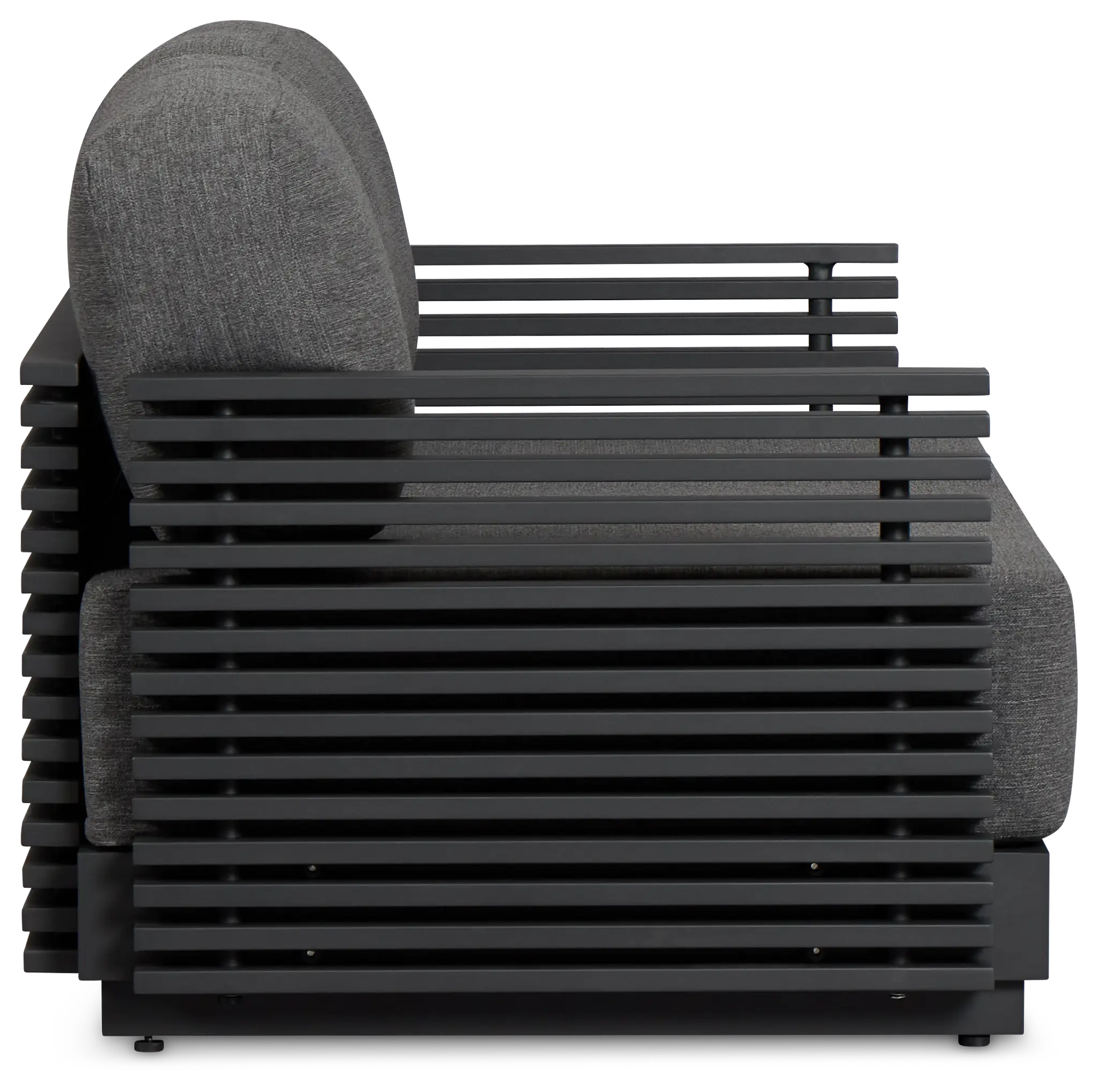 Monterey Black Aluminum Loveseat With Gray Cushions Monterey Black Aluminum Loveseat With Gray Cushions