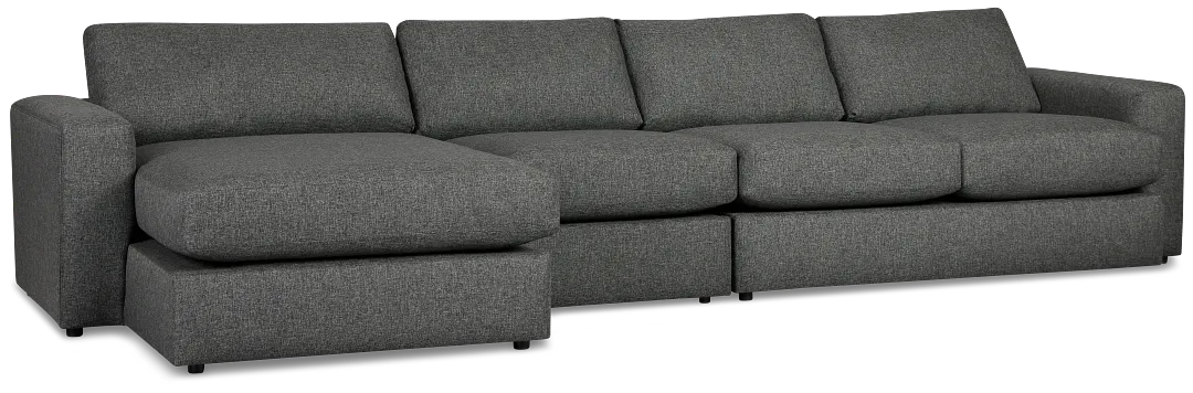 Brantley Dark Gray Fabric Small Left Chaise Sectional