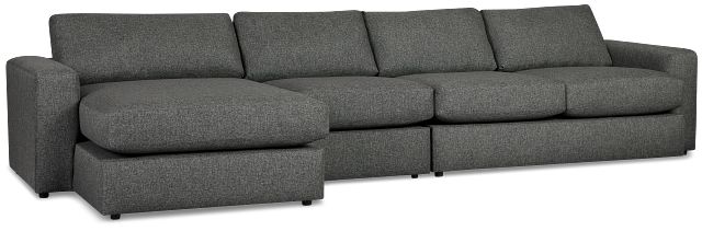 Brantley Dark Gray Fabric Small Left Chaise Sectional