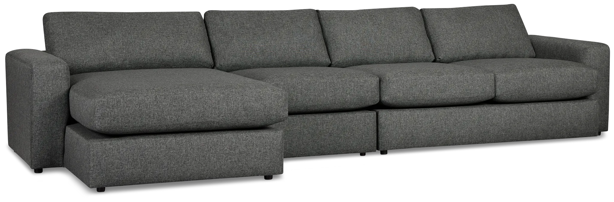 Brantley Dark Gray Fabric Small Left Chaise Sectional