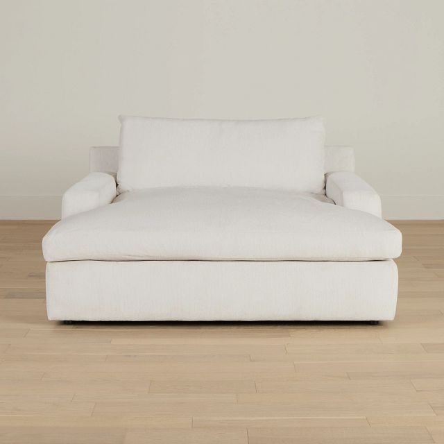 Stella Ivory Fabric Chaise