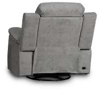 Benson Gray Micro Power Swivel Glider Recliner