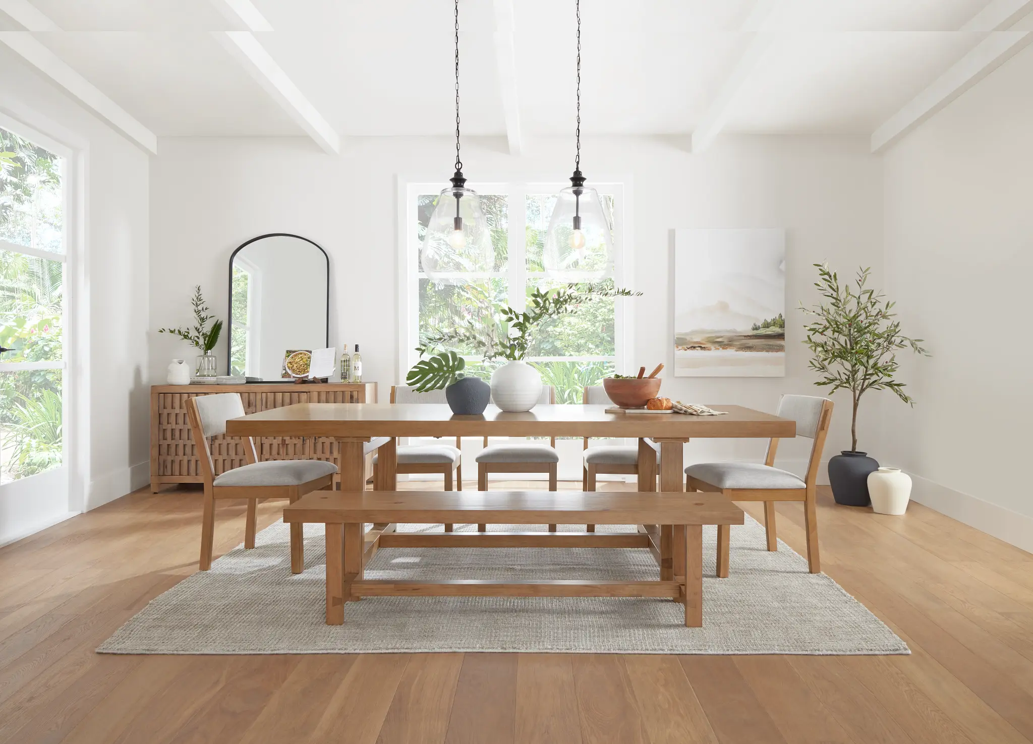 Vail Light Tone Trestle Table Vail Light Tone Trestle Table