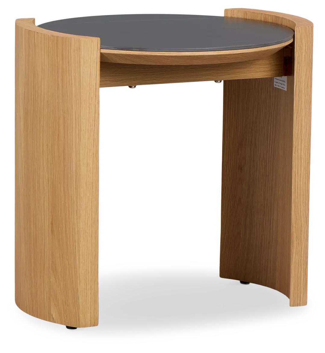 Nomad Light Tone Ceramic Round End Table