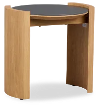 Nomad Light Tone Ceramic Round End Table