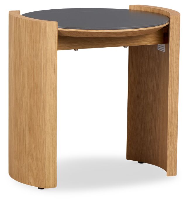Nomad Light Tone Ceramic Round End Table