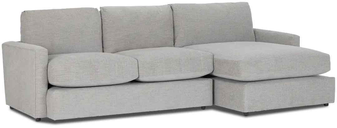 Noah Gray Fabric Right Chaise Sectional Noah Gray Fabric Right Chaise Sectional