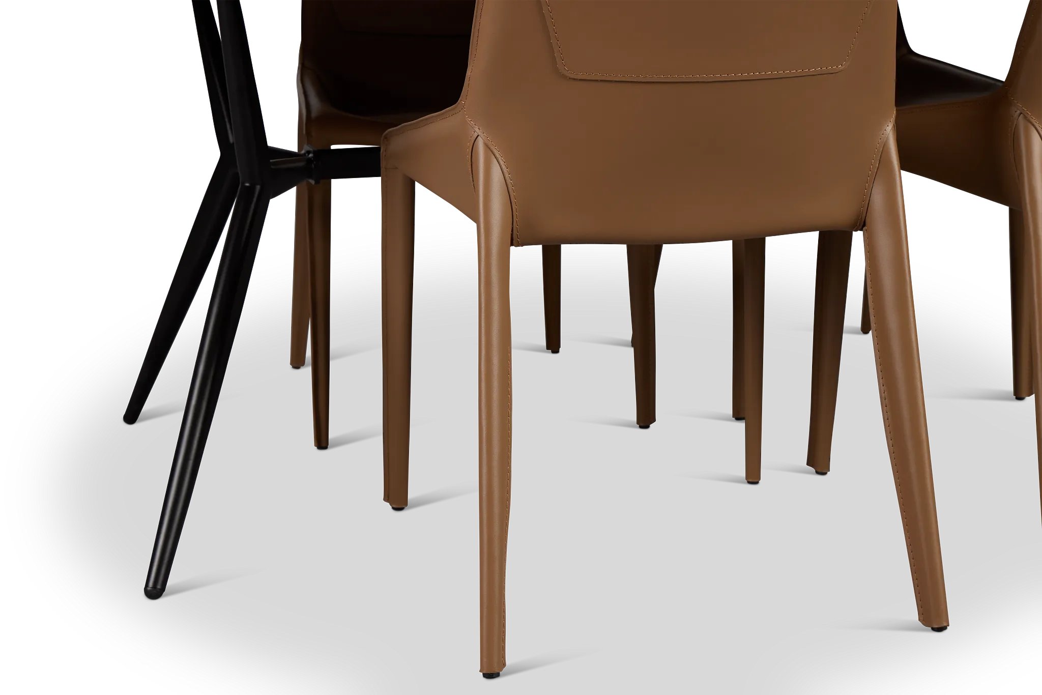 Margo Two-tone Rect Table With 4 Brown Upholstered Side Chairs