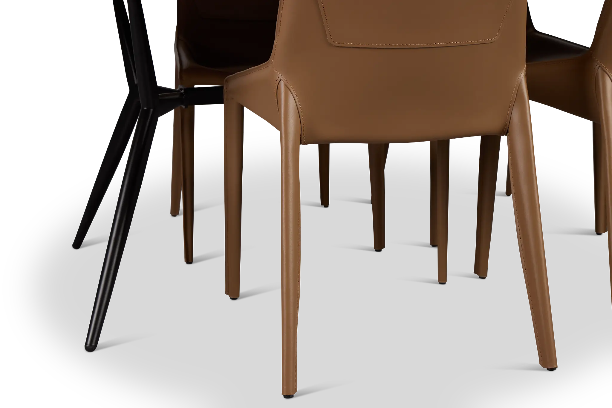 Margo Two-tone Rect Table With 4 Brown Upholstered Side Chairs Margo Two-tone Rect Table With 4 Brown Upholstered Side Chairs