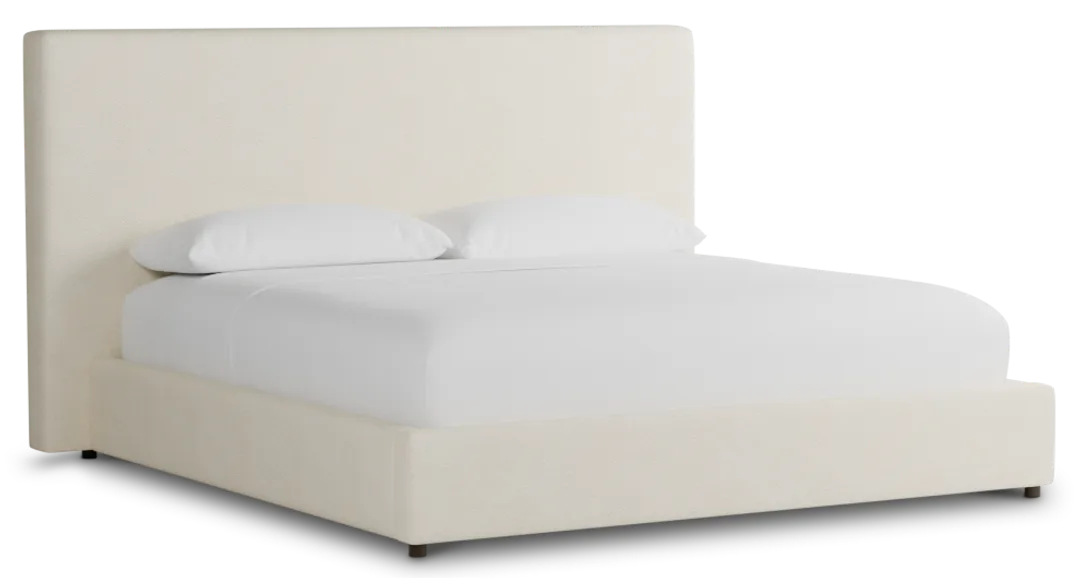 Grayton Gellar White 54" Upholstered Platform Bed