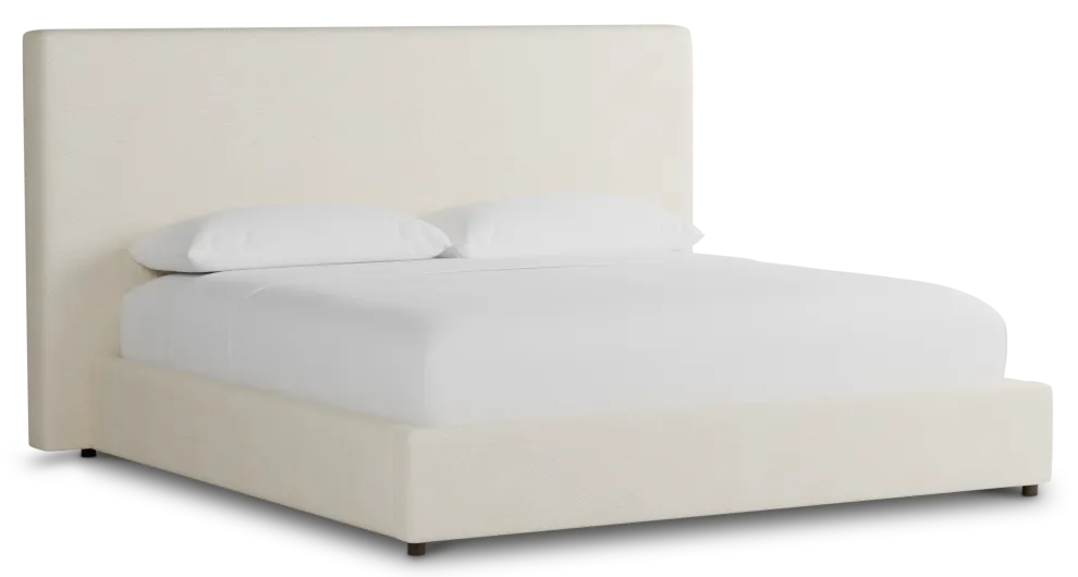 Grayton Gellar White 54" Upholstered Platform Bed