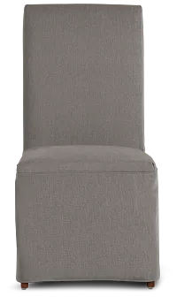 Harbor Dark Gray Long Slipcover Chair With Medium-tone Leg