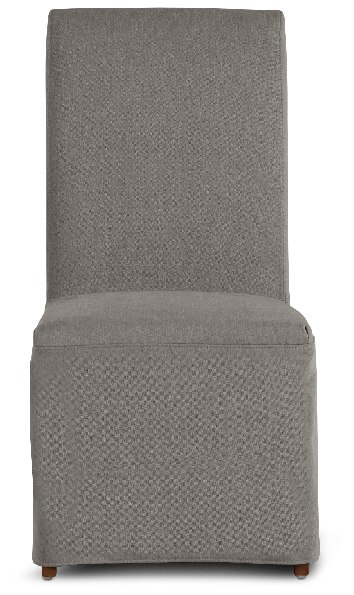 Harbor Dark Gray Long Slipcover Chair With Medium-tone Leg