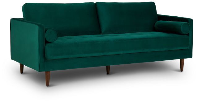Luna Dark Green Velvet Sofa (2)