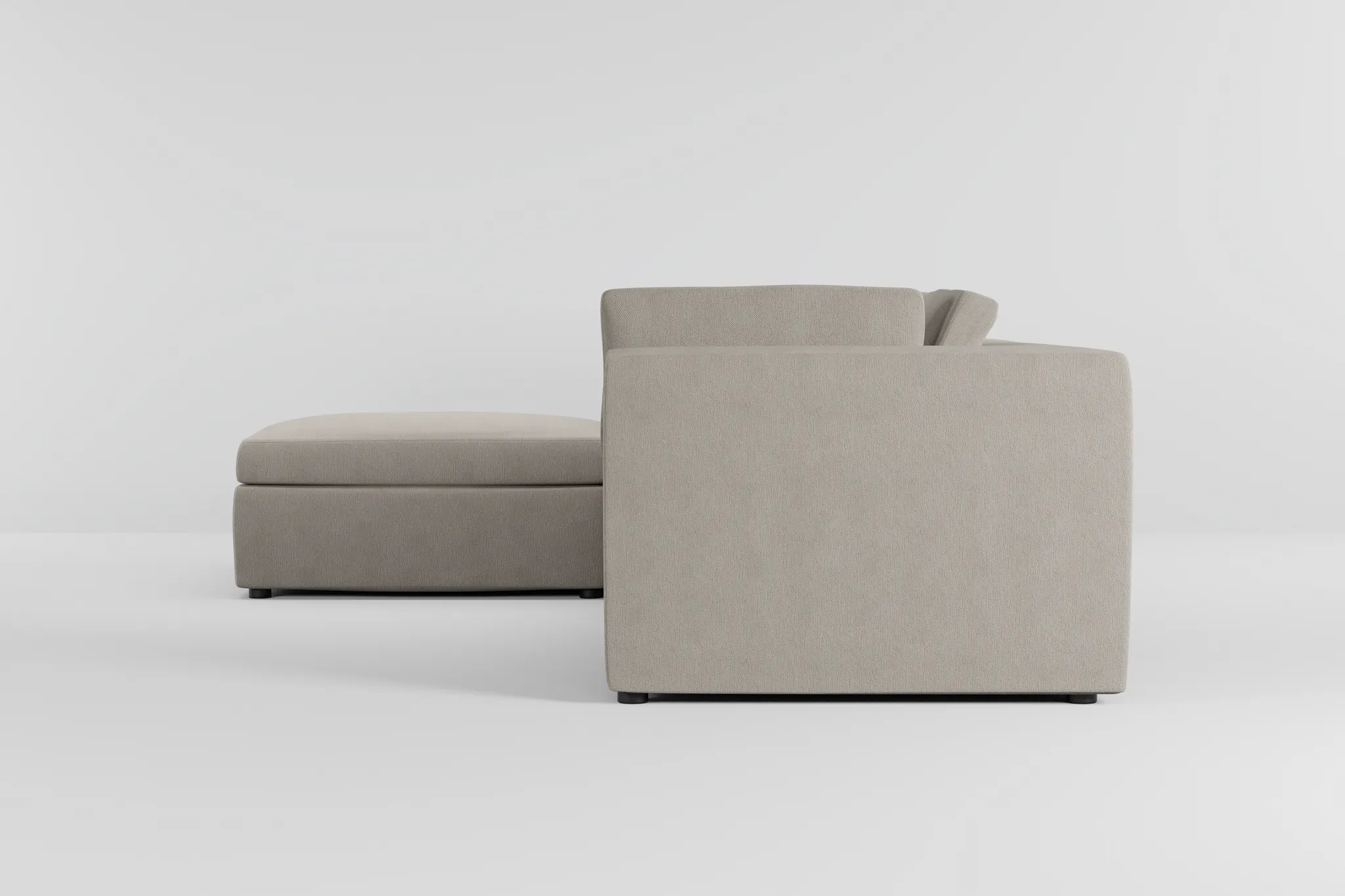 Destin Revenue Beige Fabric 4-piece Bumper Sectional