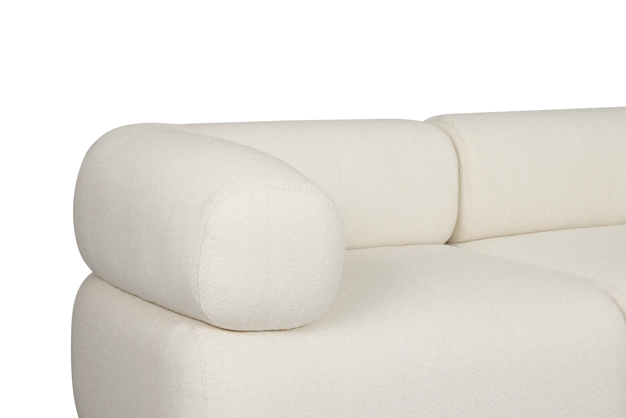 Celeste Light Beige Fabric 5-piece Right Facing Bumper Sectional