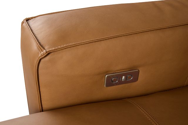 Rudy Brown Lthr/vinyl Small Left Chaise Power Extension Sectional