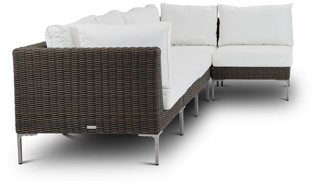 Tulum White Woven 5-piece Modular Sectional