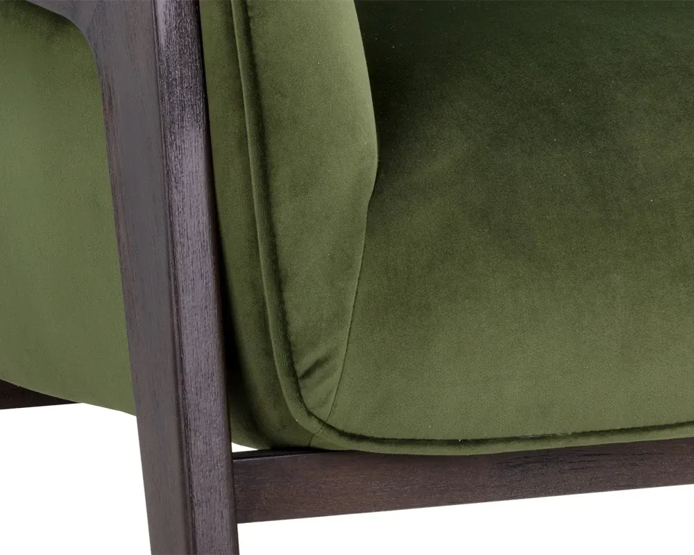 Eloise Dark Green Fabric Accent Chair