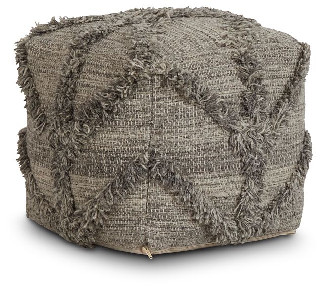 Olfen Gray Large Accent Pouf