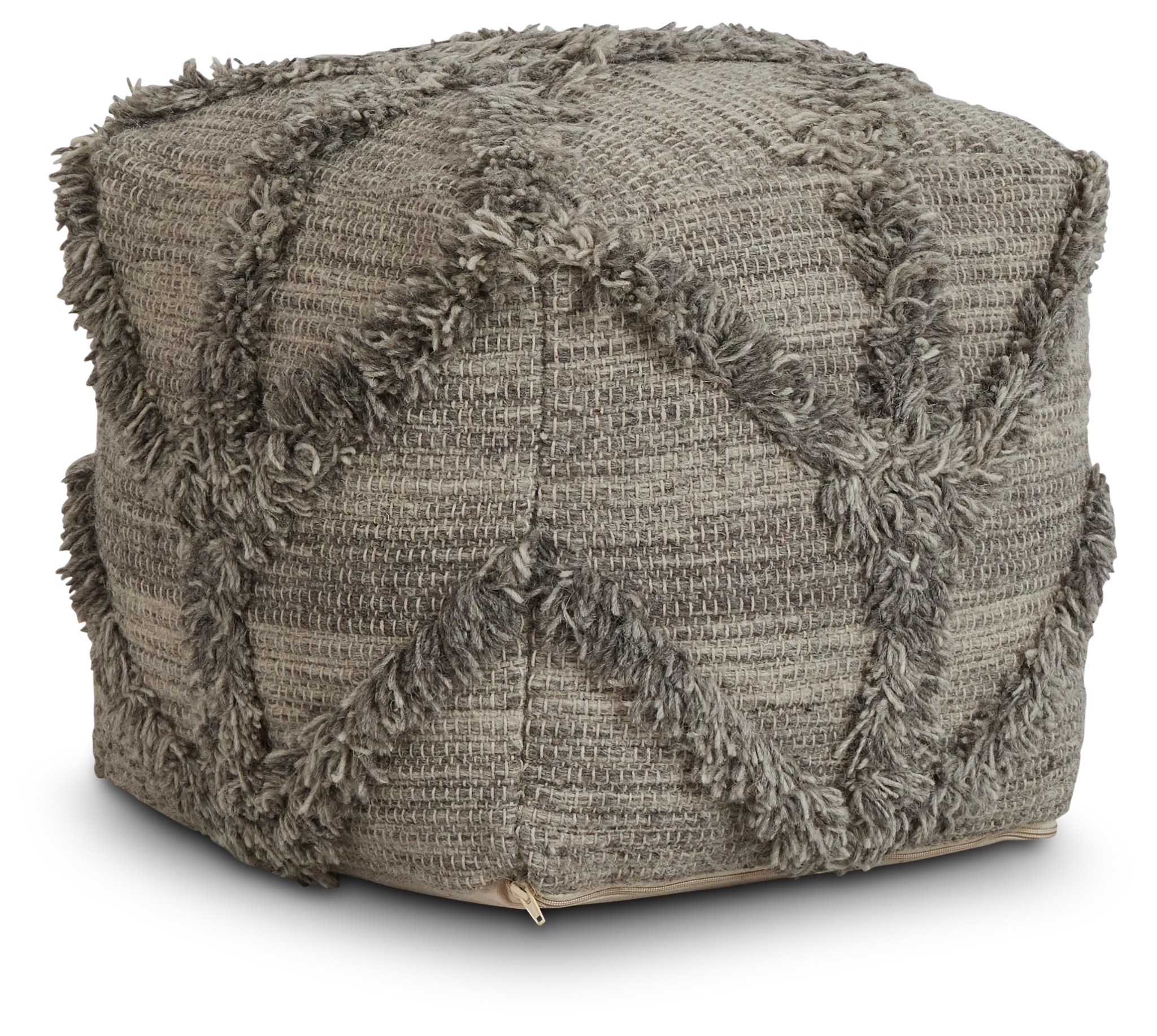 Olfen Gray Large Accent Pouf