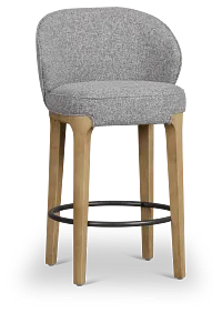 Libby Dark Gray Fabric 24" Upholstered Barstool