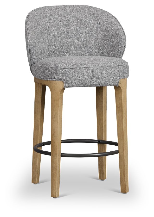 Libby Dark Gray Fabric 24" Upholstered Barstool