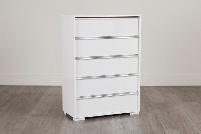 Doral White 5-drawer Chest