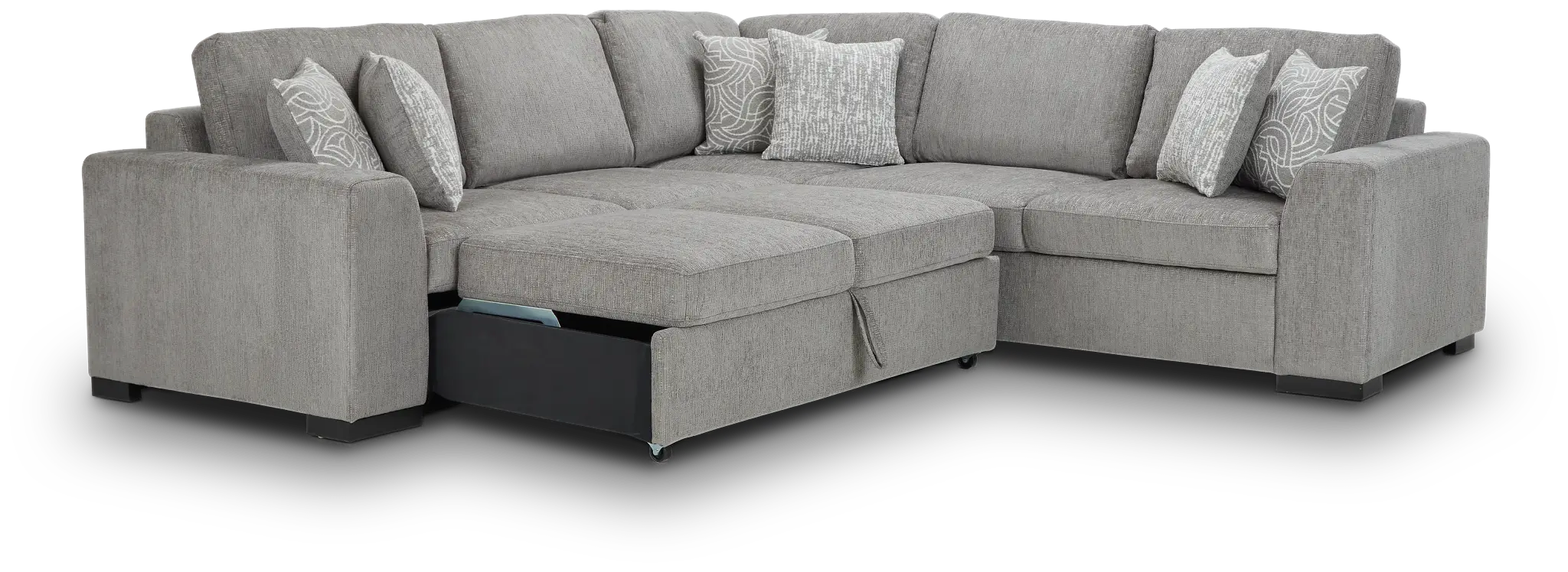 Blakely Gray Fabric Medium 2-arm Left Facing Sleeper Sectional Blakely Gray Fabric Medium 2-arm Left Facing Sleeper Sectional