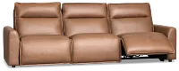 Edison Dark Brown Leather/Vinyl 3-piece Modular Power Sofa