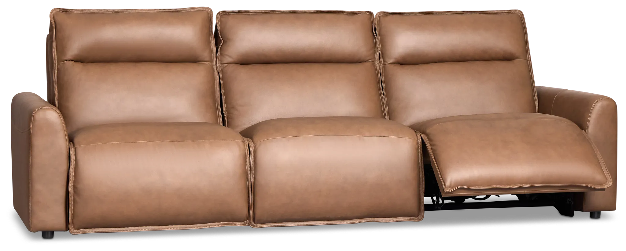 Edison Dark Brown Leather/Vinyl 3-piece Modular Power Sofa