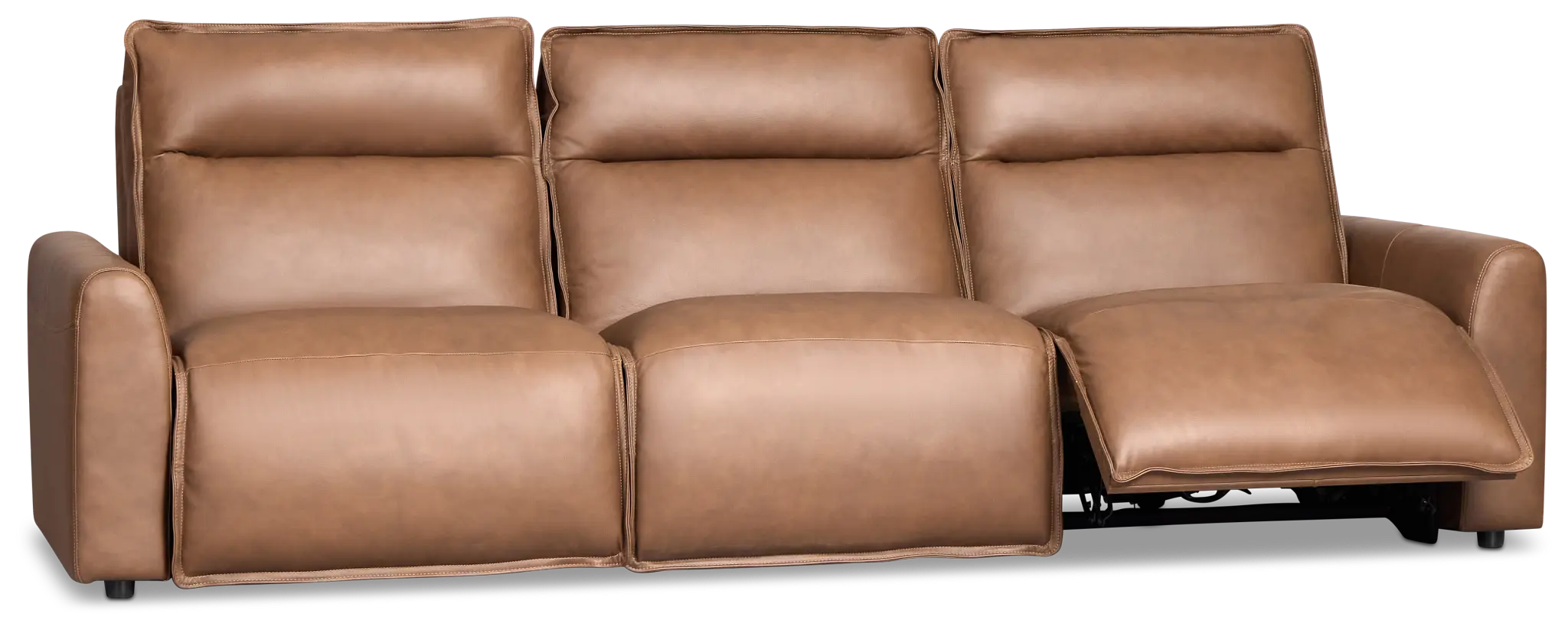 Edison Dark Brown Leather/Vinyl 3-piece Modular Power Sofa Edison Dark Brown Leather/Vinyl 3-piece Modular Power Sofa
