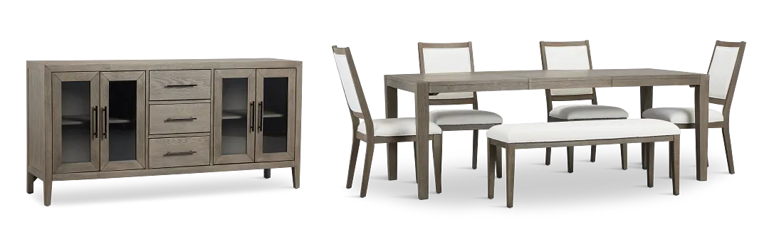 Alden Gray Rect Dining Room