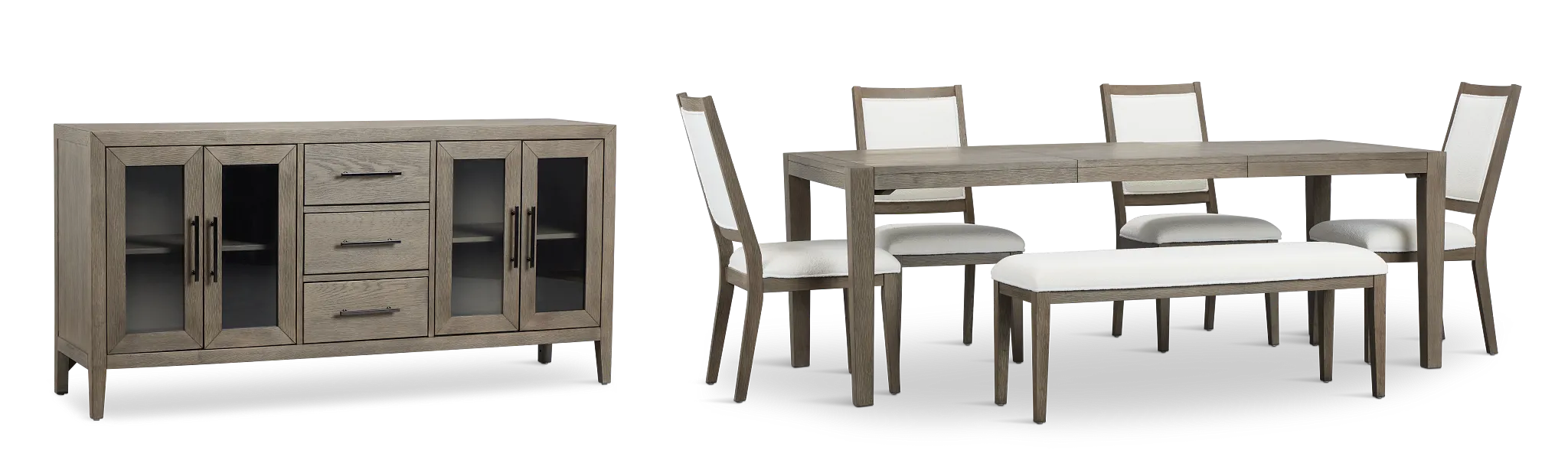 Alden Gray Rect Dining Room