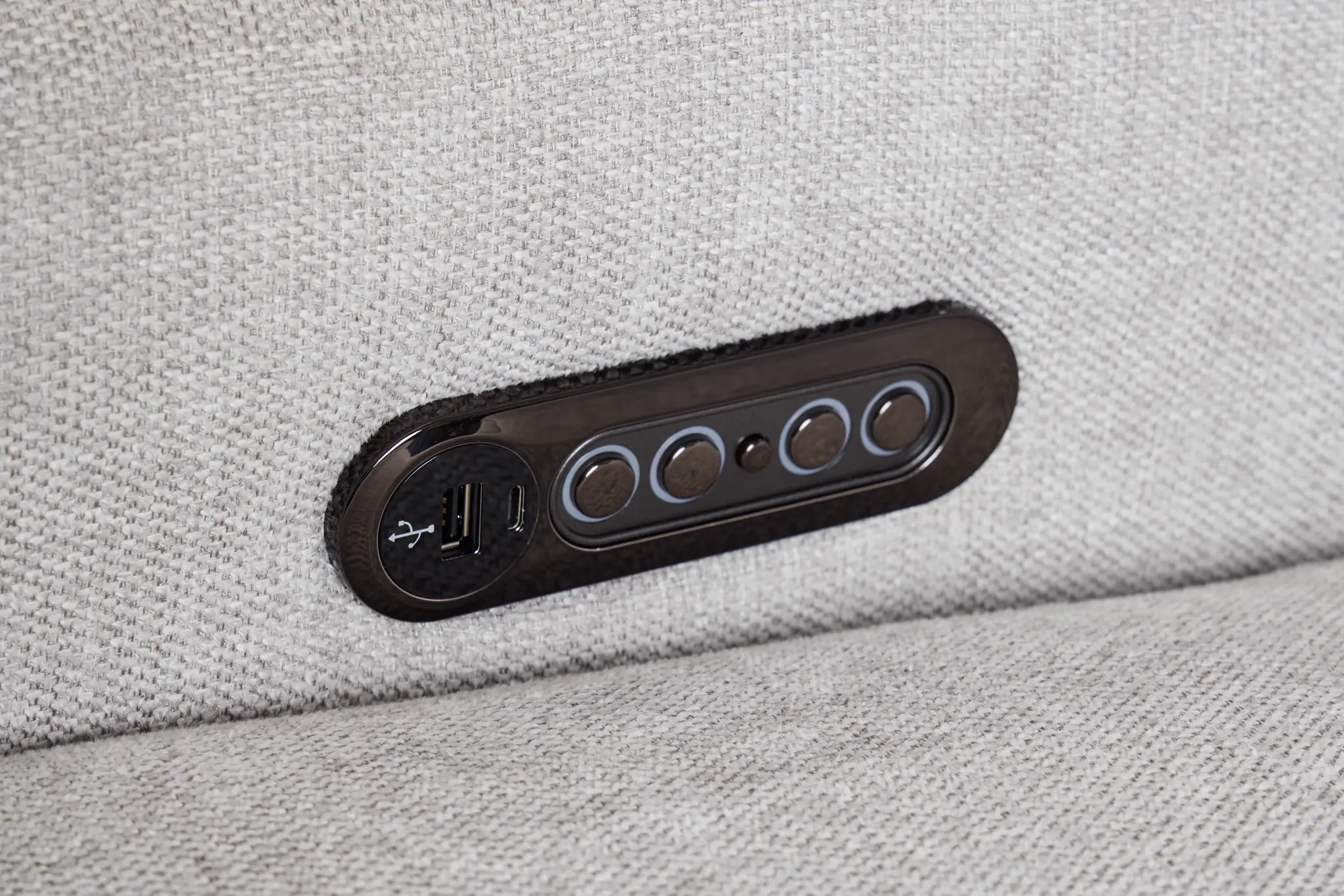 Callum Light Gray Fabric Large Triple Power Reclining Two-arm Sectional Callum Light Gray Fabric Large Triple Power Reclining Two-arm Sectional