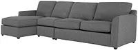 Asheville Gray Fabric Small Left Chaise Sectional