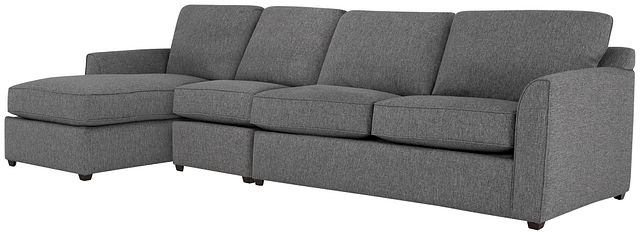 Asheville Gray Fabric Small Left Chaise Sectional (0)