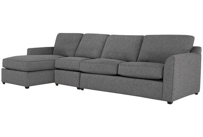 Asheville Gray Fabric Small Left Chaise Sectional