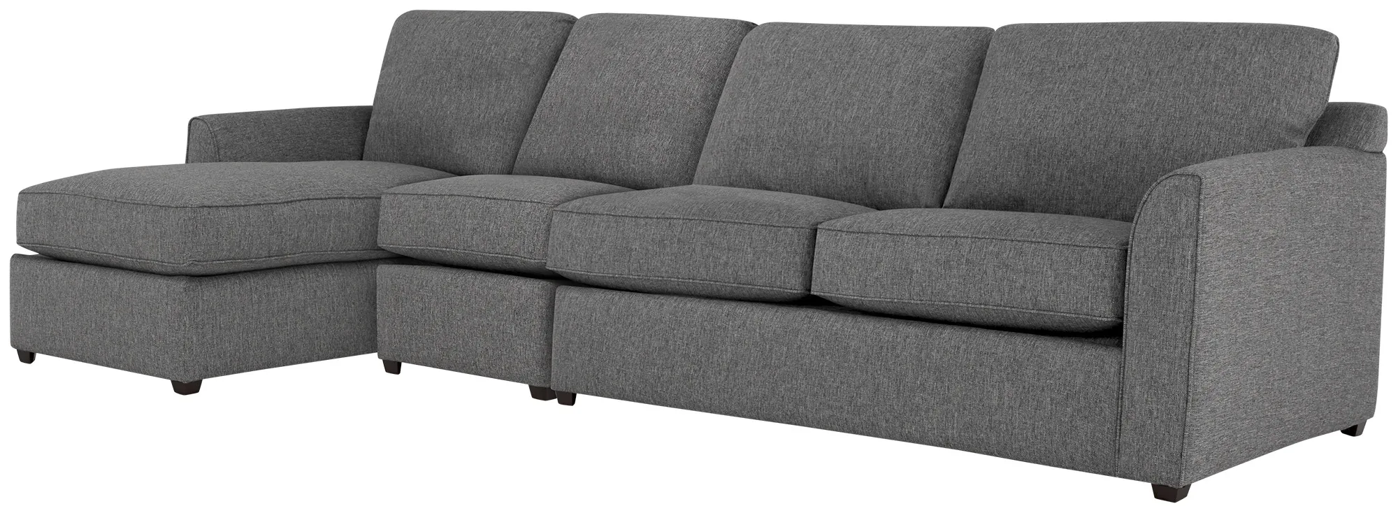 Asheville Gray Fabric Small Left Chaise Sectional