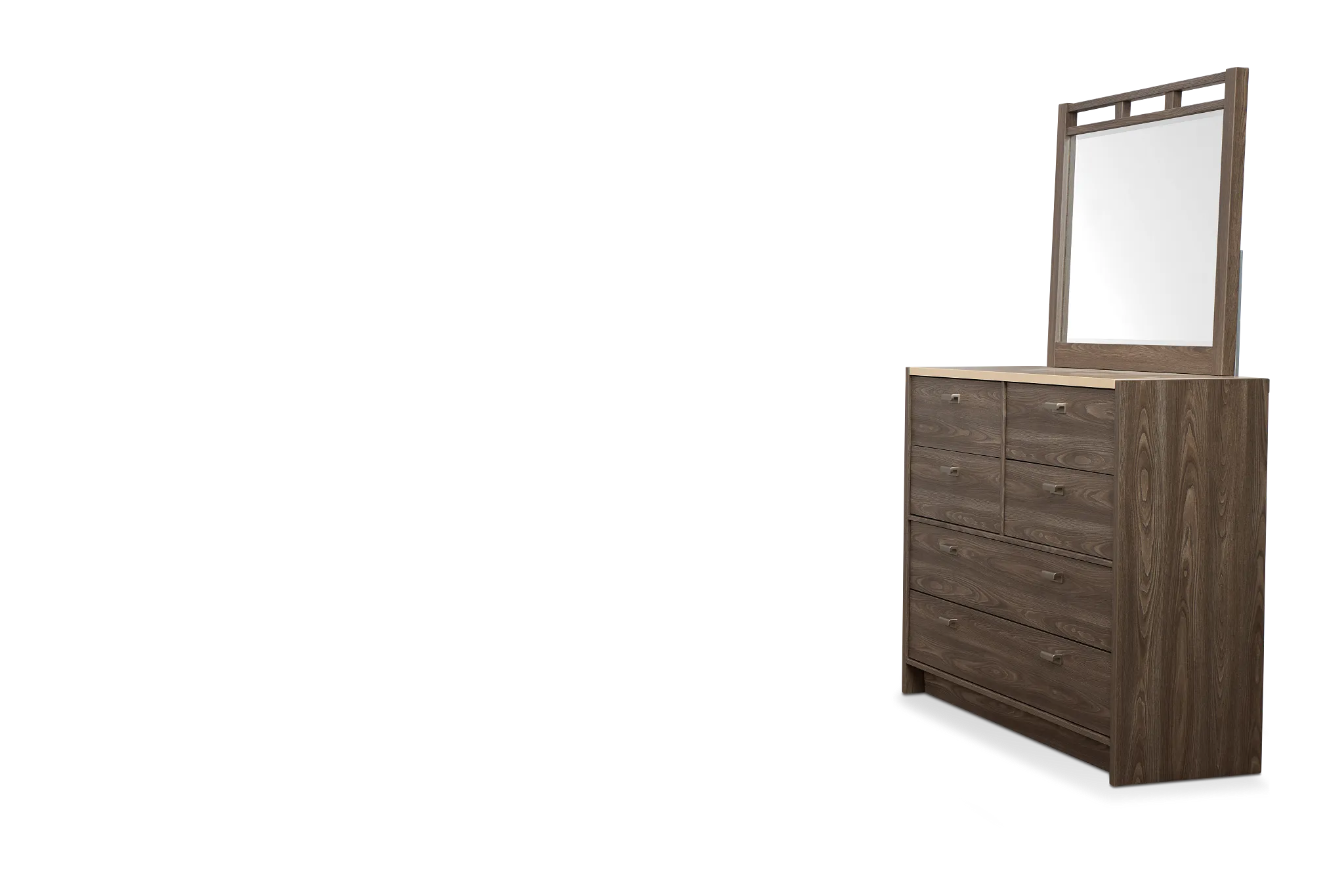 Warren Two-tone Stone Dresser & Mirror